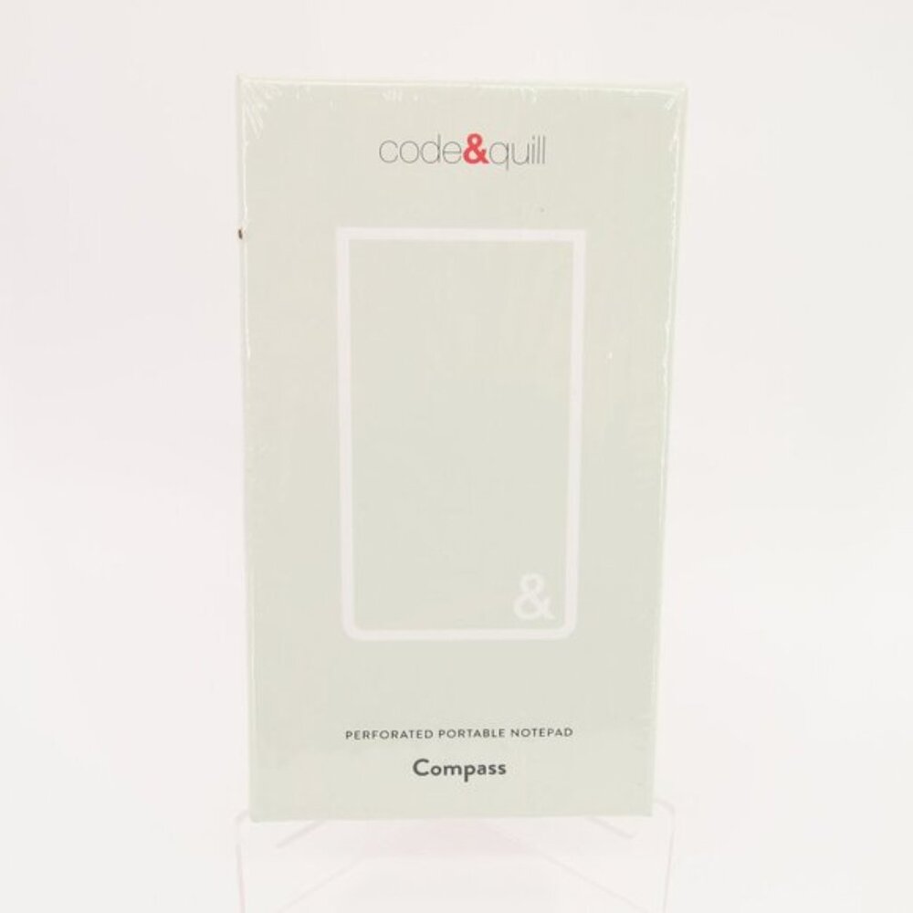 Code & Quill Gray Compass Perforated Portable Notepad Hardcover Journal